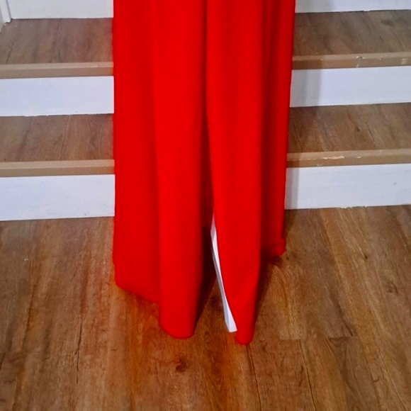 MUSHARE Red V Neck Sleeveless Splits Formal Cocktail Pary Prom Long Dress S NWT - Picture 12 of 13